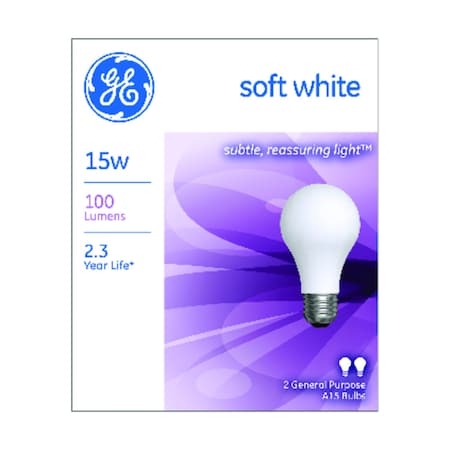 Current 15 W A15 A-Line Incandescent Bulb E26 (Medium) Soft White , 2PK 97491